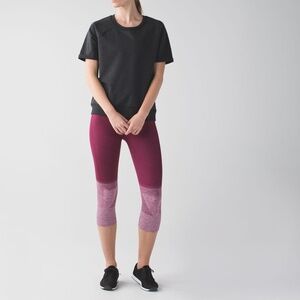 Lululemon Seamlessly Street Crop Pant Heathered Dashing Purple / Wine Sz 8